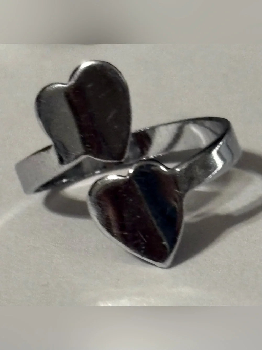 Silver Heart Adjustable Ring - Women Jewelry